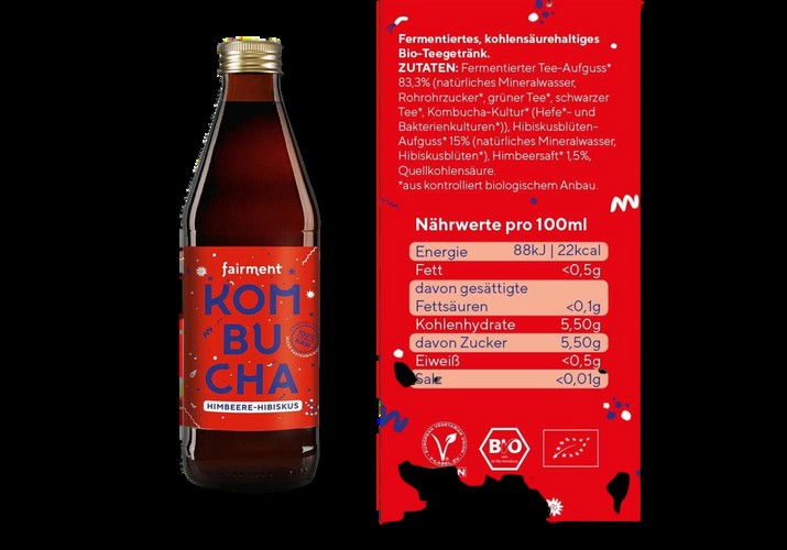 Fairment Kombucha Himbeere-Hibiskus