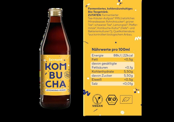 Fairment Kombucha Lemongras-Minze